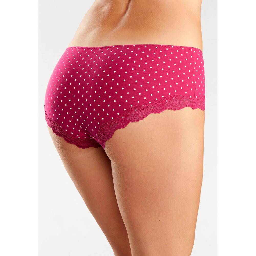 LASCANA Panty (3er-Pack) aus elastischer Baumwolle mit zarter Spitze Valentinstagsangebot