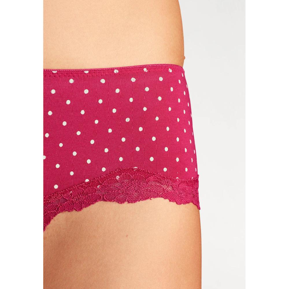 LASCANA Panty (3er-Pack) aus elastischer Baumwolle mit zarter Spitze Valentinstagsangebot