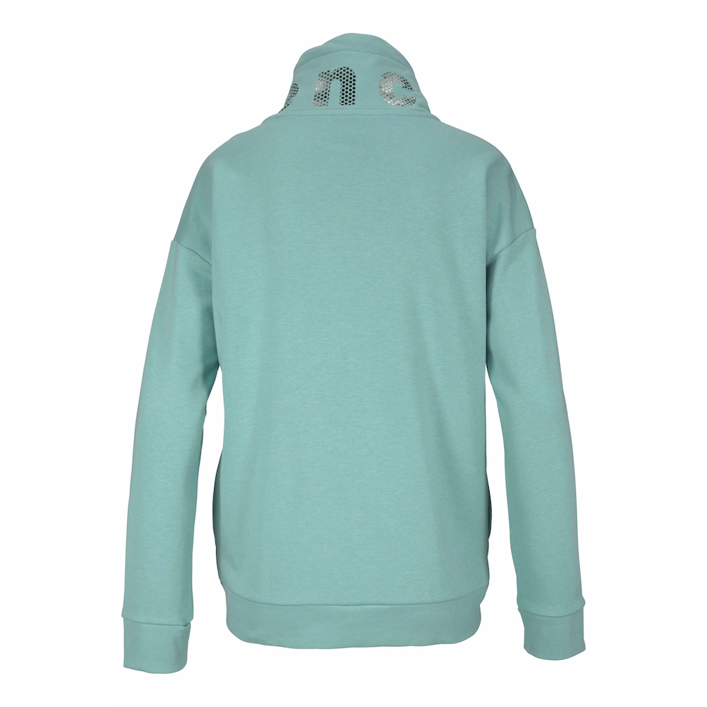 Bench. Sweatjacke mit Glanzprint am Stehkragen Loungeanzug Kostenloser Versand