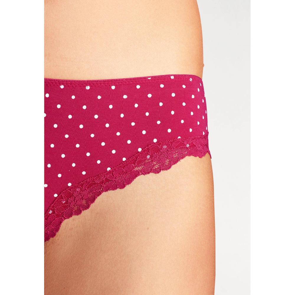 LASCANA Slip (3er-Pack) aus elastischer Baumwolle mit zarter Spitze online bestellen Osterangebot