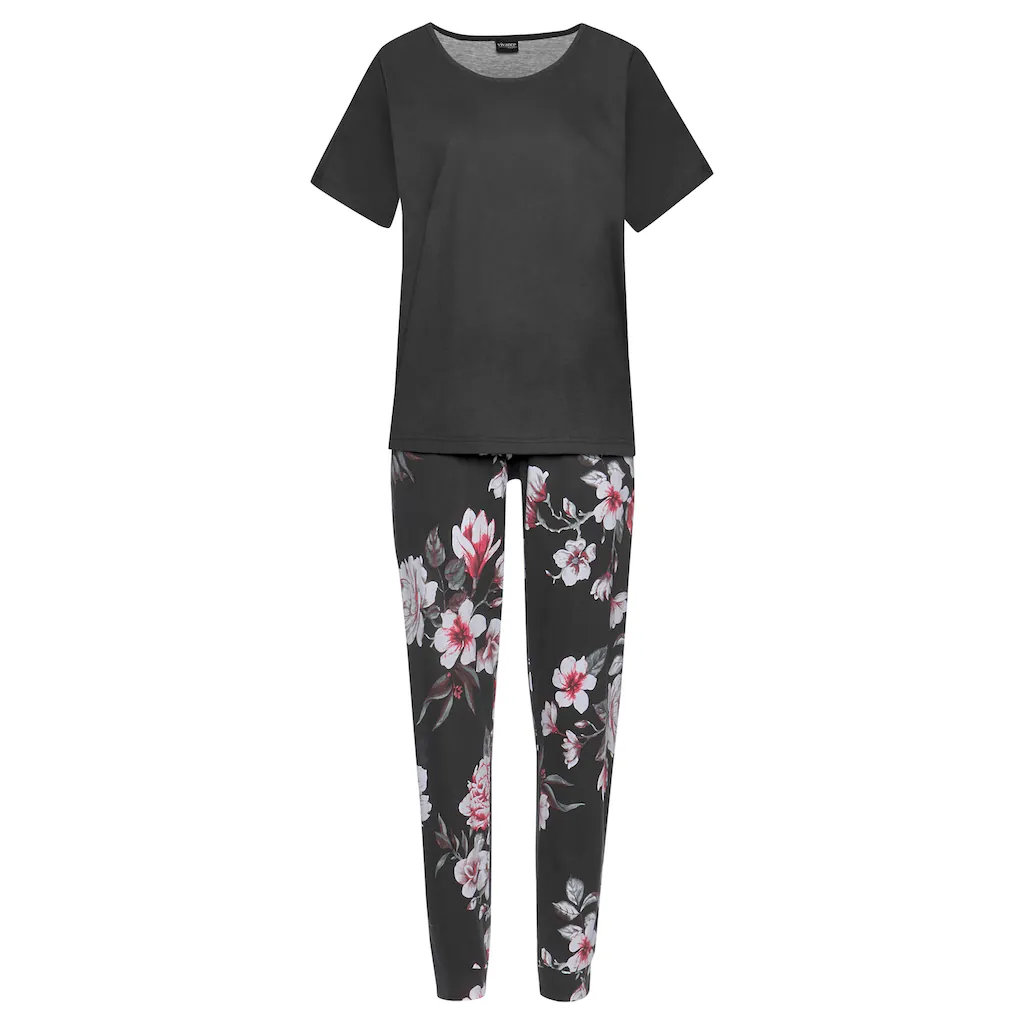 Vivance Dreams Pyjama (4 tlg. 2 Stück) mit Blumendruck kaufen Top Angebot