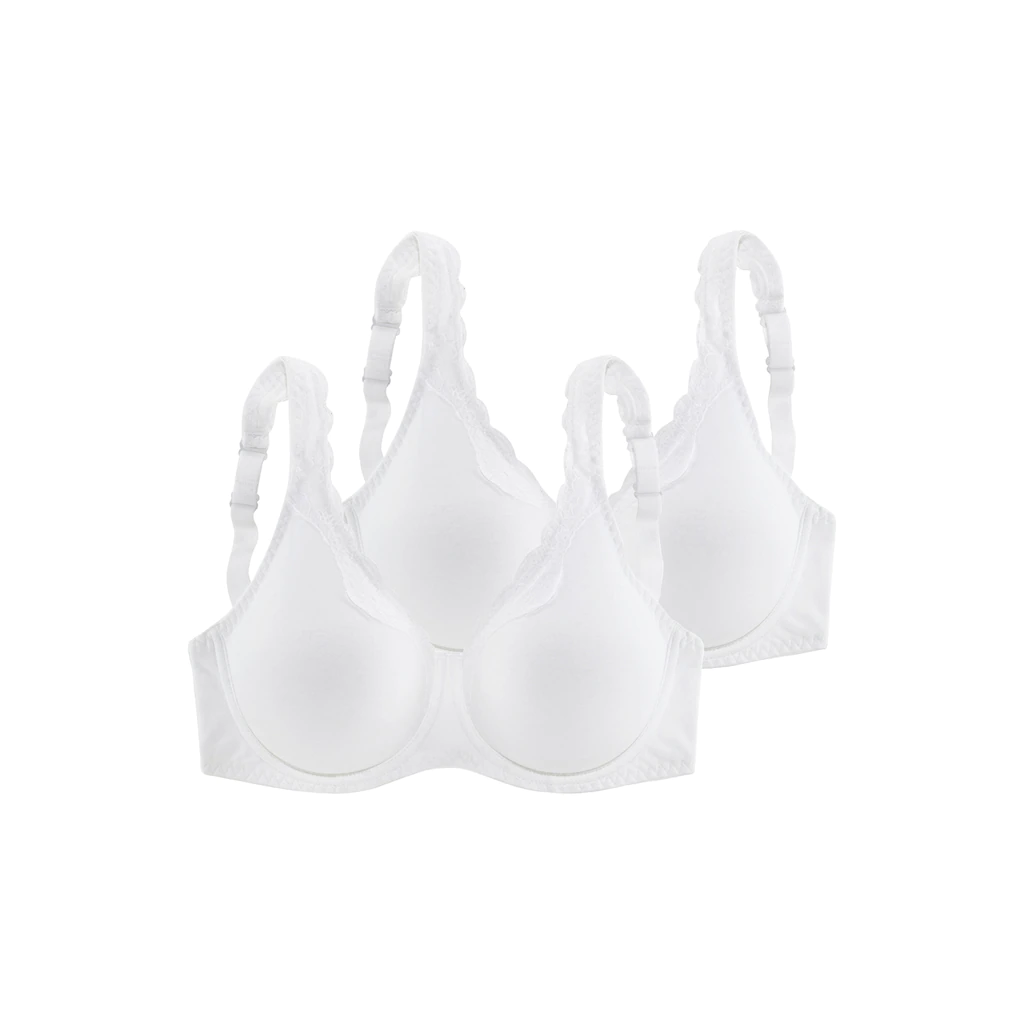 petite fleur Bügel-BH aus Baumwolle mit Spitzenkante und breiteren Trägern bestellen Riesige Ersparnisse