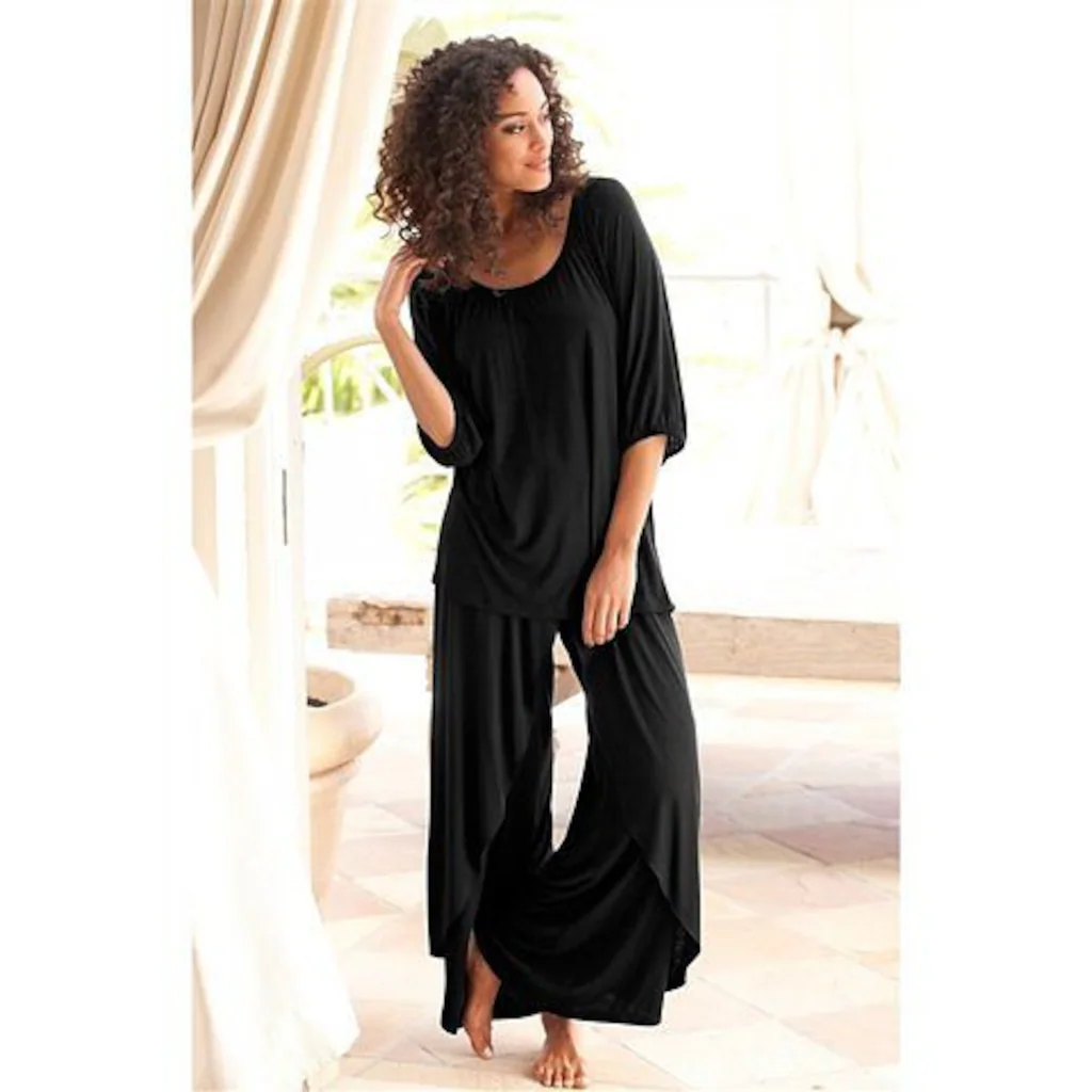 LASCANA Pyjama (2 tlg.) Hose in edler Layeroptik bestellen