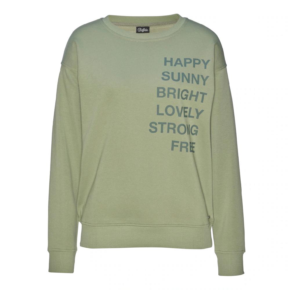 Buffalo Sweatshirt mit Statement Druck Loungeanzug 50% Rabatt mit kostenlosem Versand