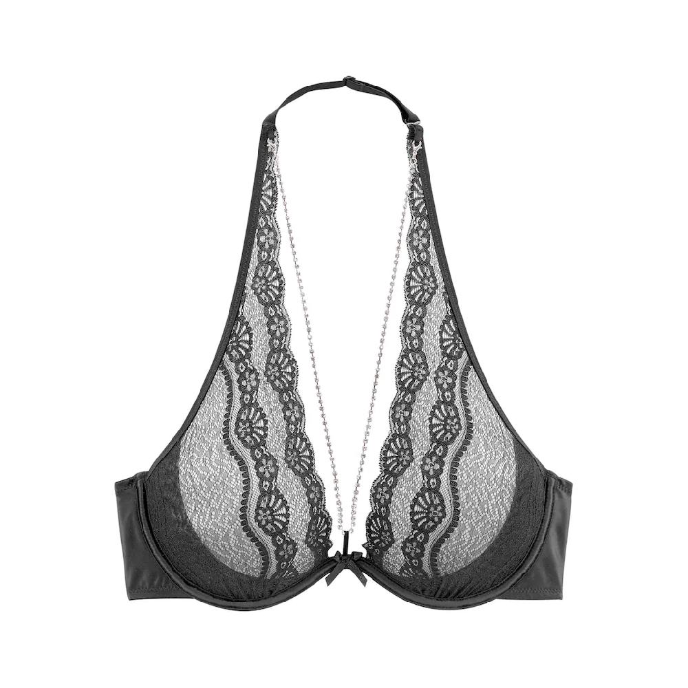 LASCANA Belle Affaire Neckholder-BH mit abnehmbarer Strasskette sexy Dessous Reizwäsche ▷ für Bis zu 50% Rabatt