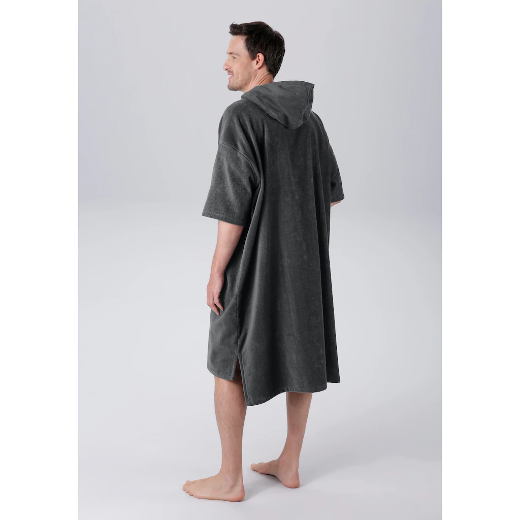 KangaROOS Badeponcho »Summer ideal für Sauna Spa & im Urlaub Damen & Herren« (1 St.) Surfponcho mit Bauchtasche 100% Baumwolle Frottee Nur für heute