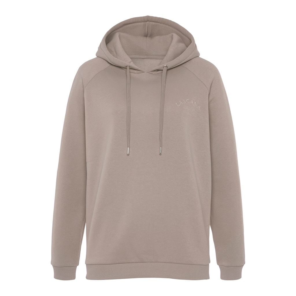 LASCANA Kapuzensweatshirt mit Logostickerei Loungewear Begrenzt auf 3 Tage