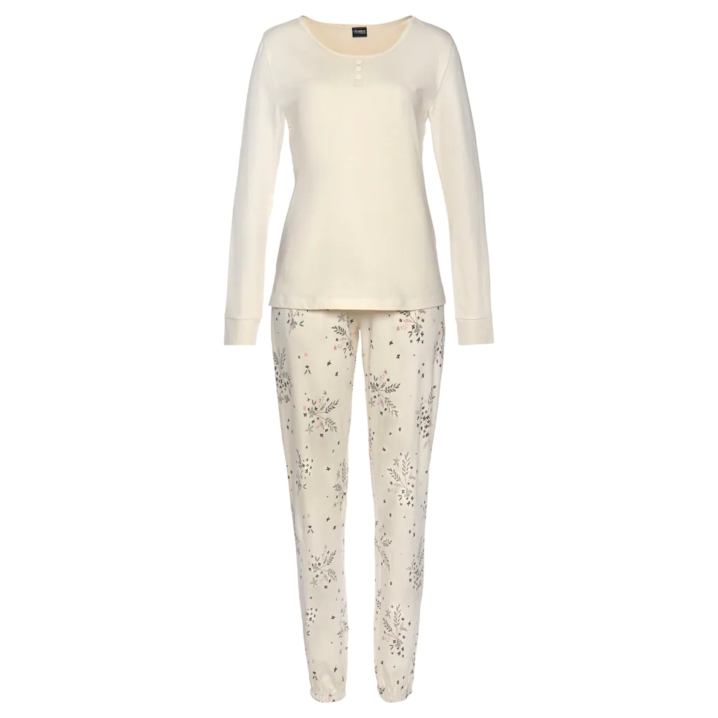 Vivance Dreams Pyjama (2 tlg.) mit Hortensien Muster online kaufen Fabrikverkauf