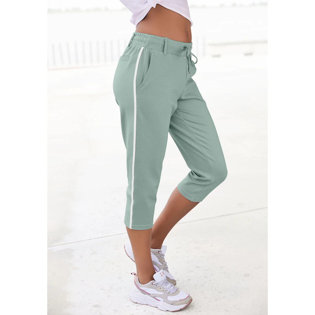 LASCANA Caprihose mit seitlichen Streifen Loungewear Meist gekauft